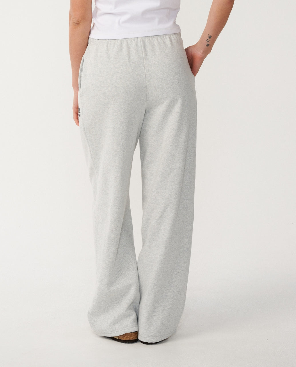 Surf Puff Wide Leg Track Pant - Grey Marle/Black