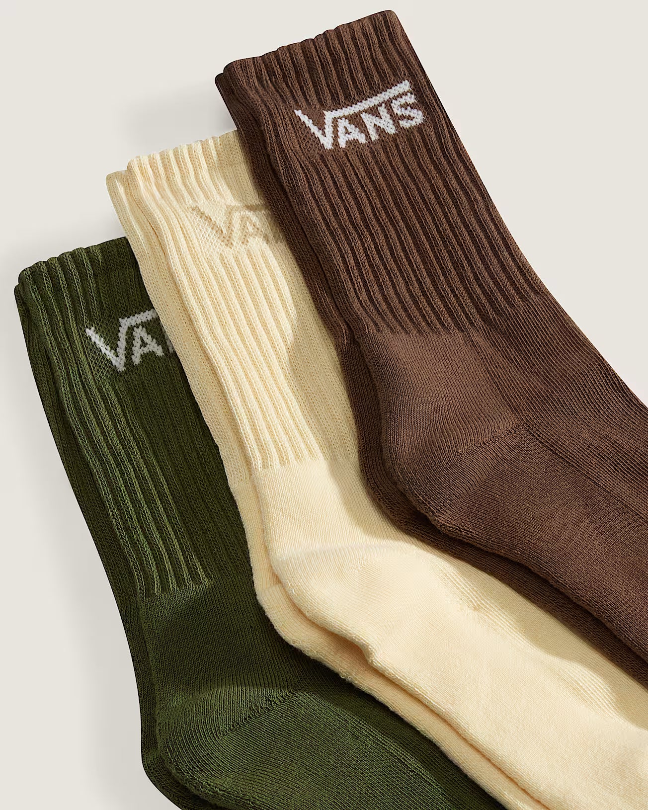 Classic Crew Sock - 3 Pack (Green, Beige, Brown)