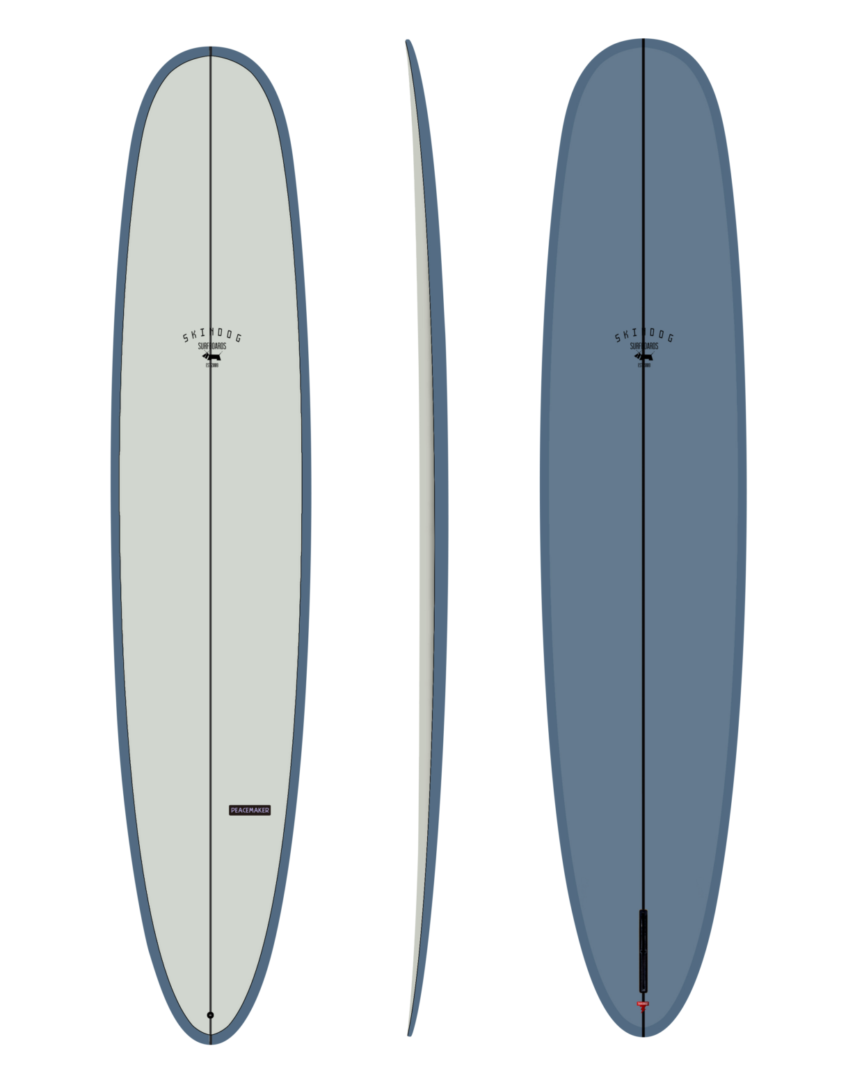 Skindog Peacemaker 9'1" Thunderbolt Red - Dawn Grey/Slate