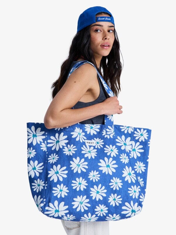 Anti Bad Vibes Large Tote - Coconut Milk Flower Bags,Backpacks & Luggage roxy