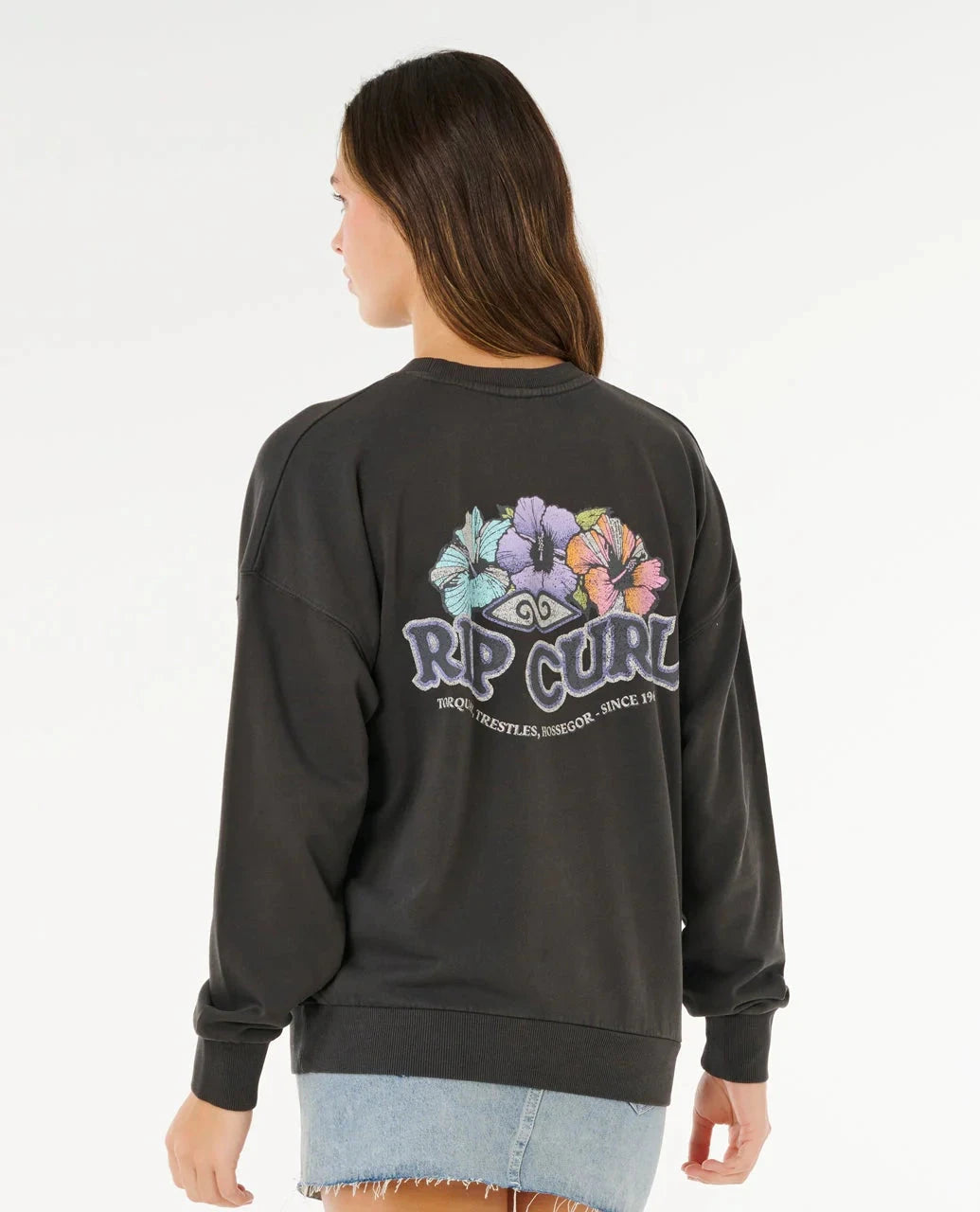 Bells Heritage Crew - Washed Black Women's Hoodies & Sweatshirts Rip Curl Women