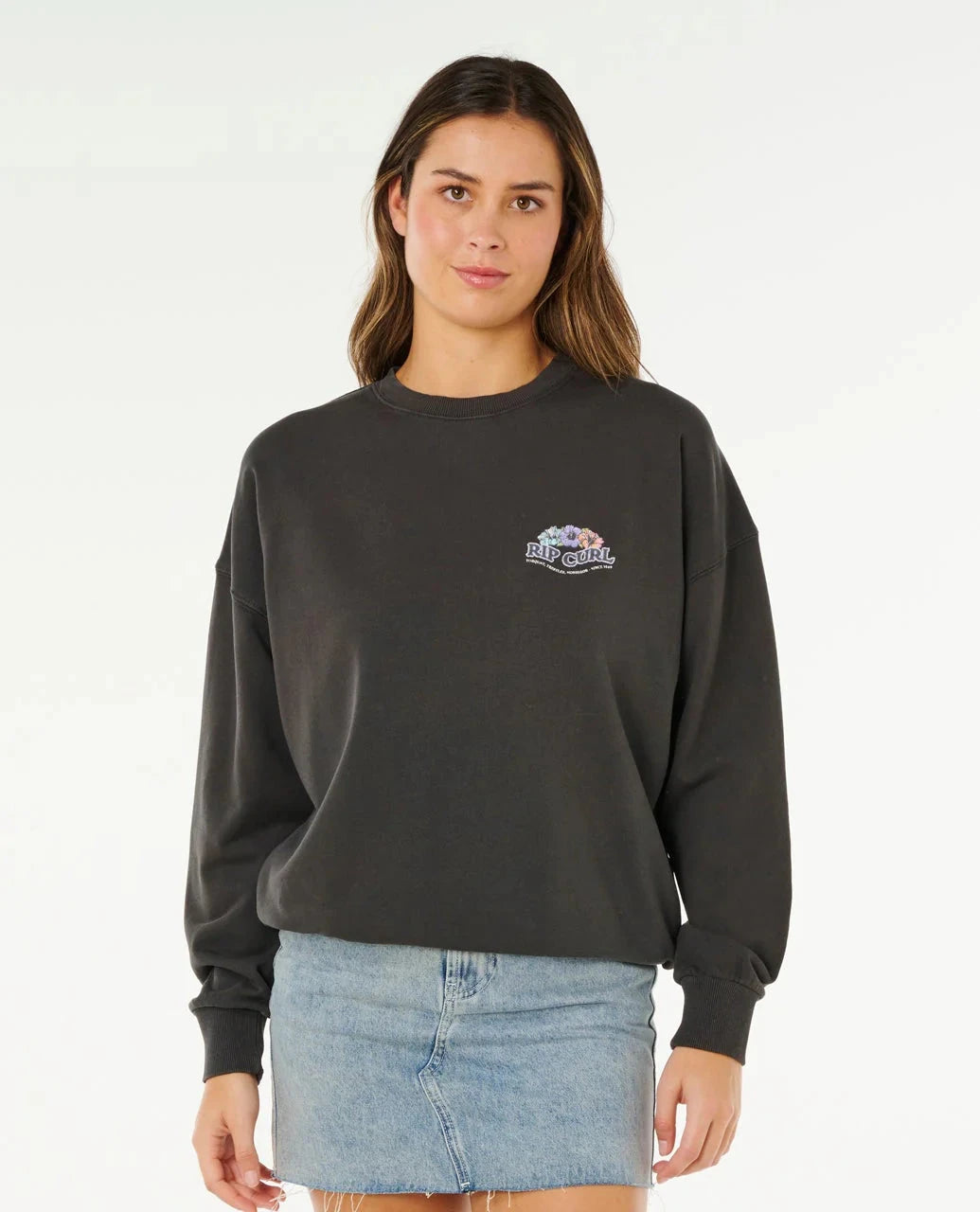 Bells Heritage Crew - Washed Black Women's Hoodies & Sweatshirts Rip Curl Women