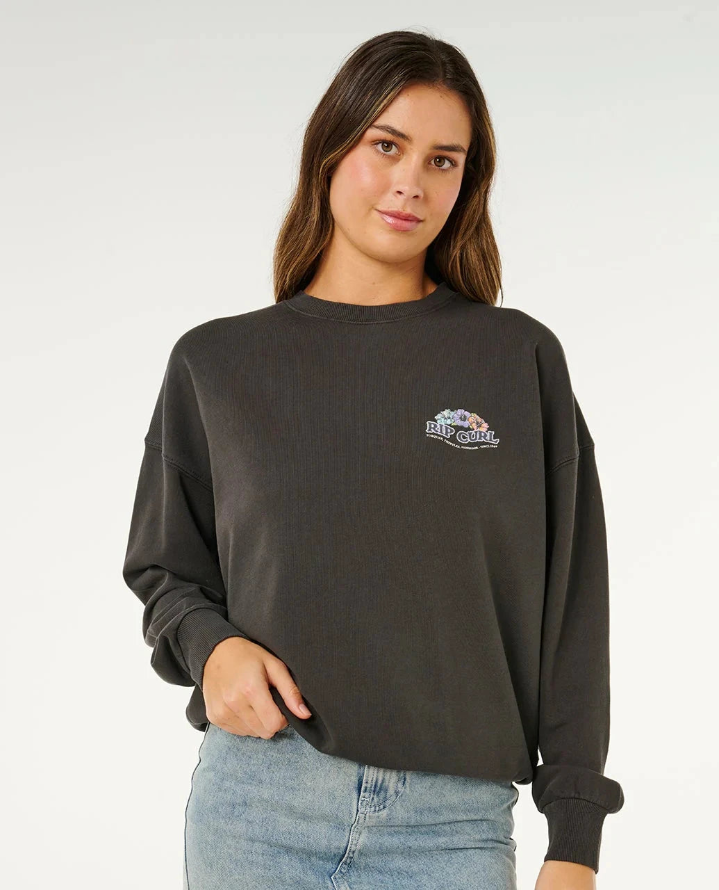 Bells Heritage Crew - Washed Black Women's Hoodies & Sweatshirts Rip Curl Women XS