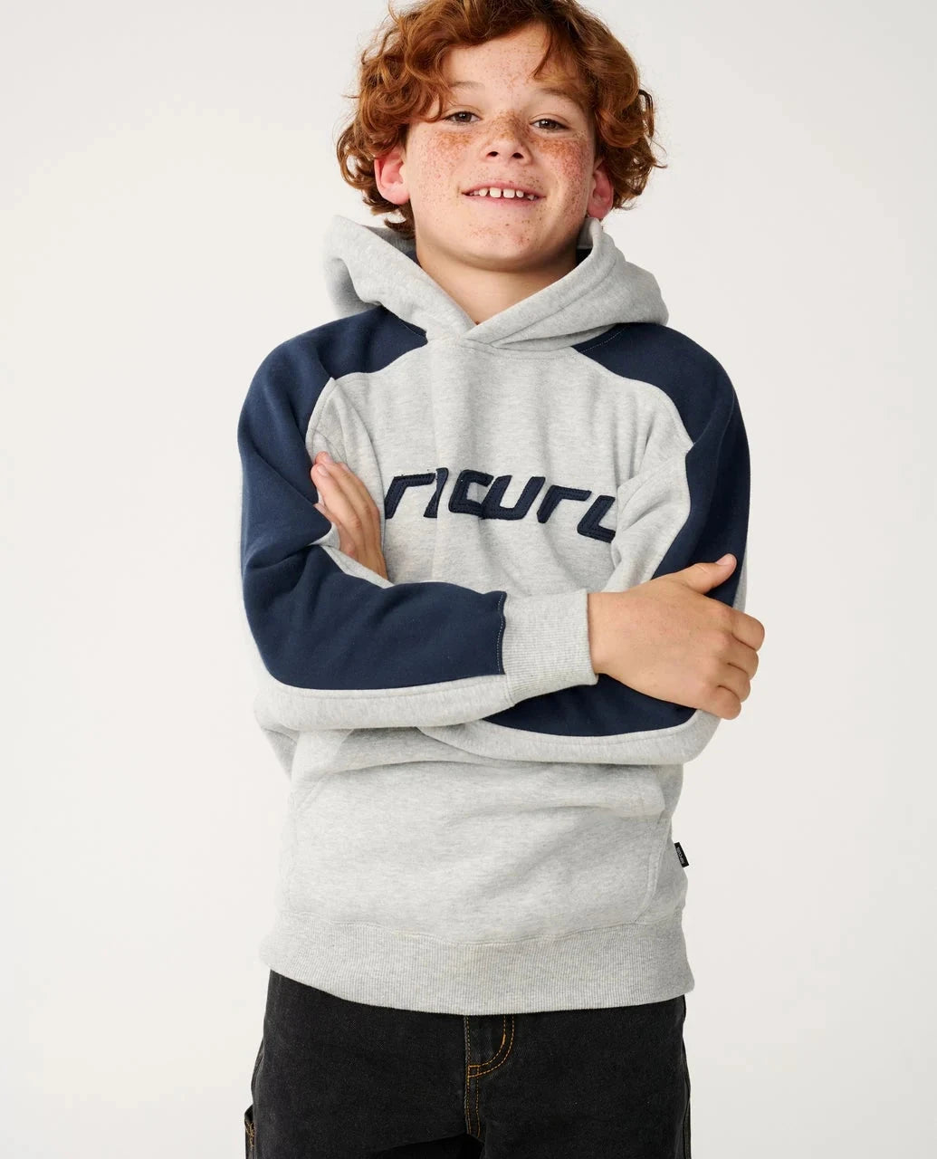 Boys Archive Panel Hood - Grey Marle Children's Hoodies Rip Curl 8