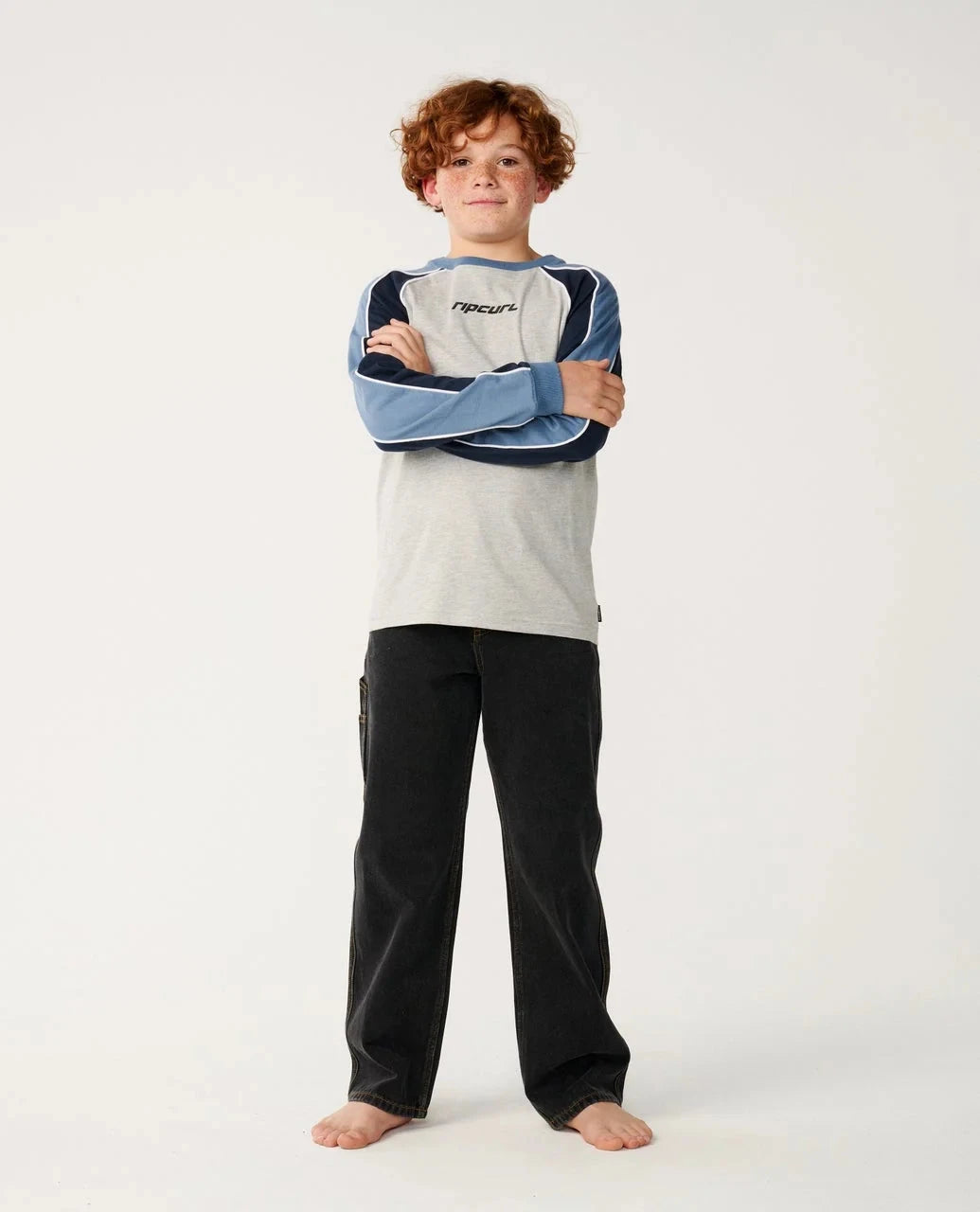 Boys Archive Sandman Panel LS Tee - Grey Marle Children's Tees Rip Curl