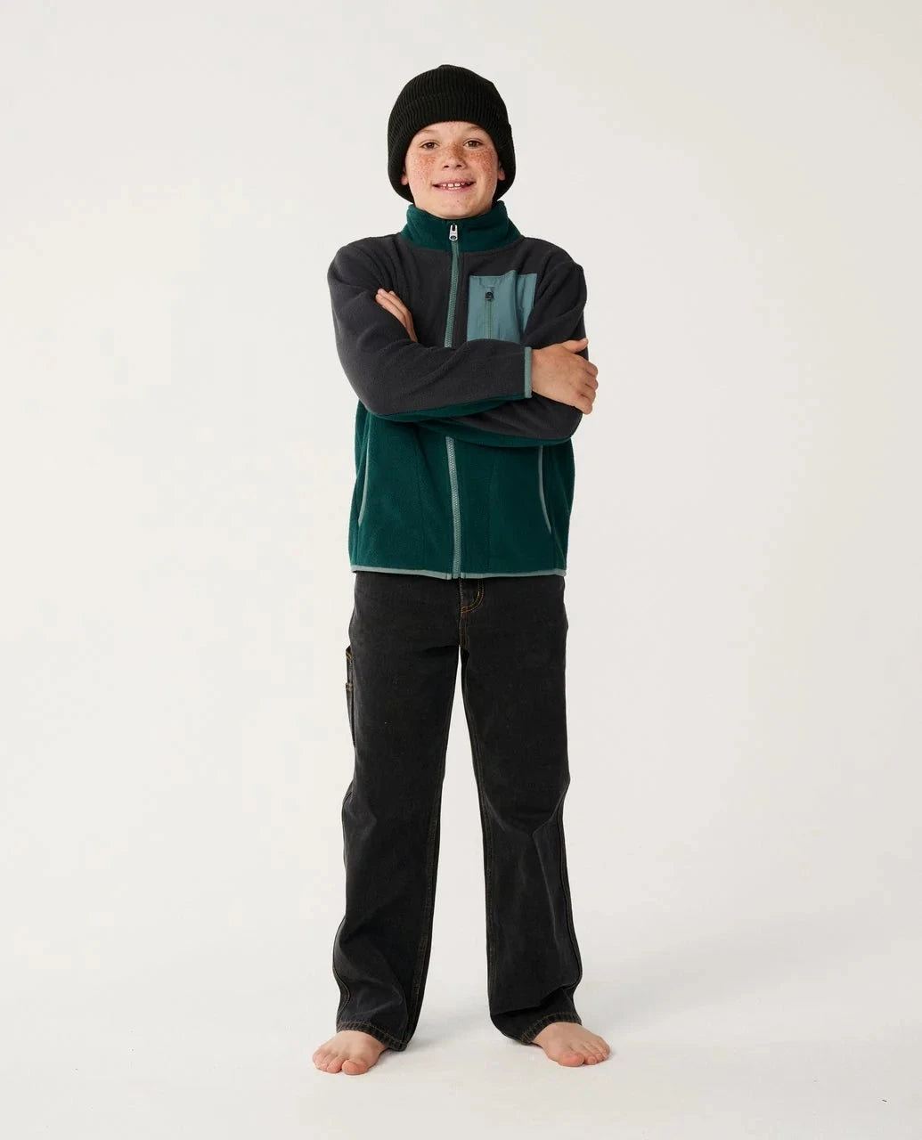 Boys Raw Energy Block Fleece - Blue/Green Children's Hoodies Rip Curl