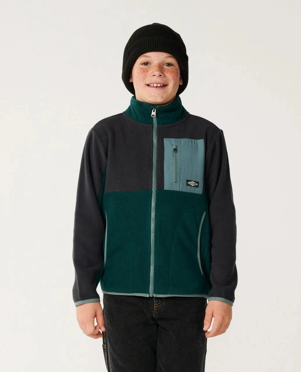 Boys Raw Energy Block Fleece - Blue/Green Children's Hoodies Rip Curl 8