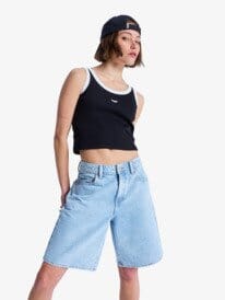 Breakers Mid Bermuda Denim Shorts - Sunbleached Women's Shorts & Boardshorts Roxy 26"