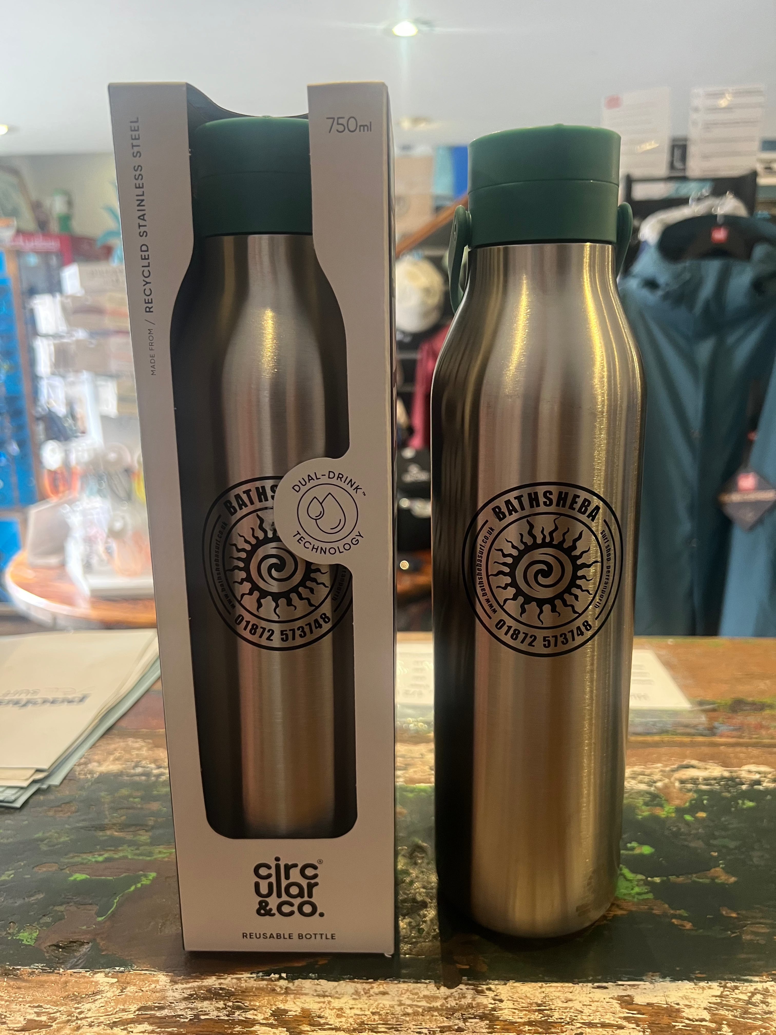 Circular&Co. Bathsheba Surf Reusable Water Bottle (1L) - Aqua Cups & Flasks Circular&Co.