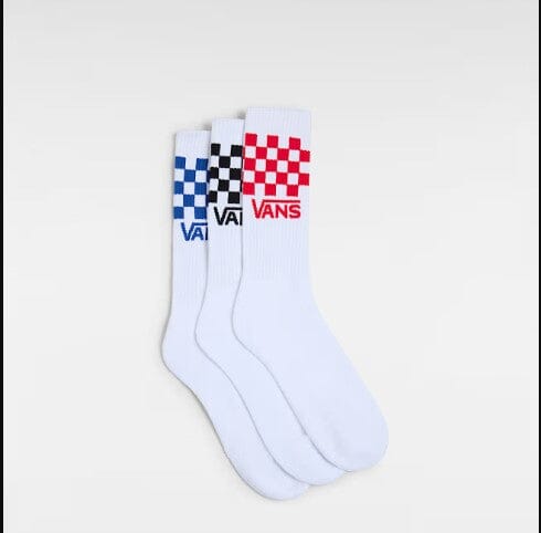 Classic Check Crew Sock - White (3 Pairs) Men's Socks Vans 5.5 - 8
