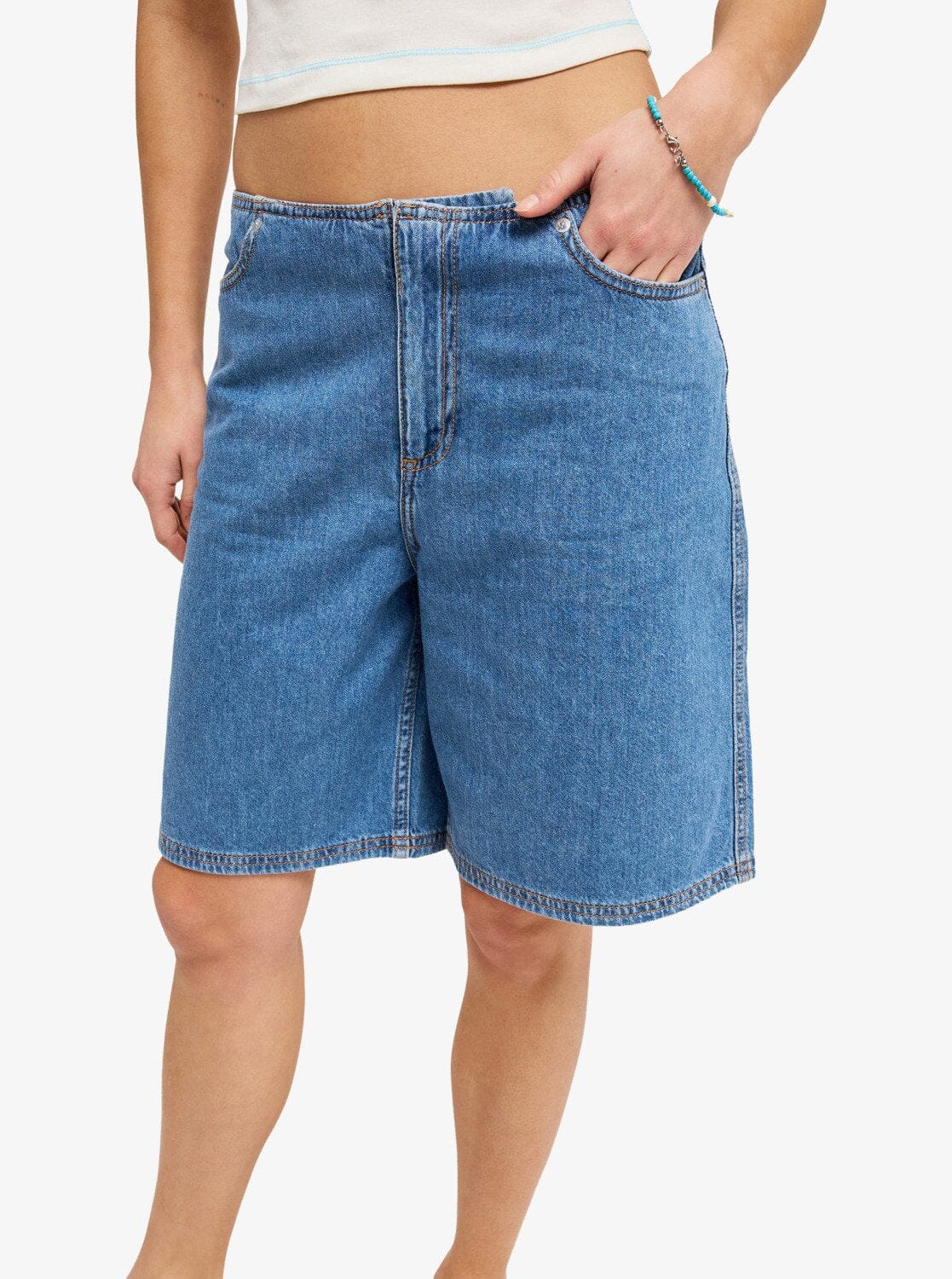 Cool Girl Longline Denim Short - Surf Wash Women's Shorts & Boardshorts Roxy 26"