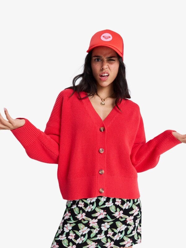 Cosmic Coast Cardigan - Hibiscus Women's Knitwear roxy XS