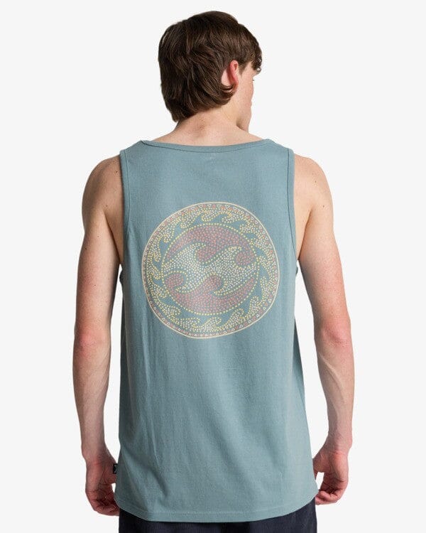 Crayon Wave Vest - Washed Blue Men's T-Shirts & Vests Billabong