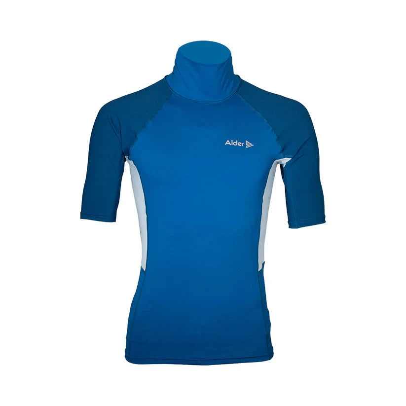 Cruz Short Sleeve Rash Vest - Azure Blue Men's Rash Vests & Shorts Alder S