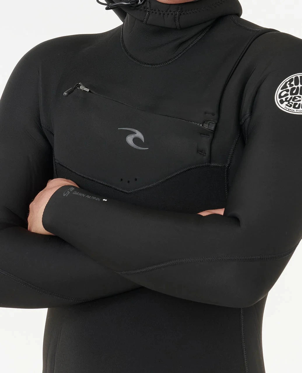 Dawn Patrol 5/4 Hooded Chest Zip Wetsuit - Black (2026) Wetsuits Rip Curl