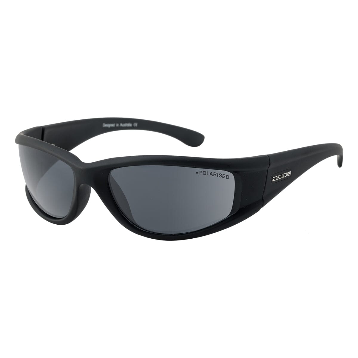 DD Banger - Satin Black - Grey Polarised Sunglasses Dirty Dog