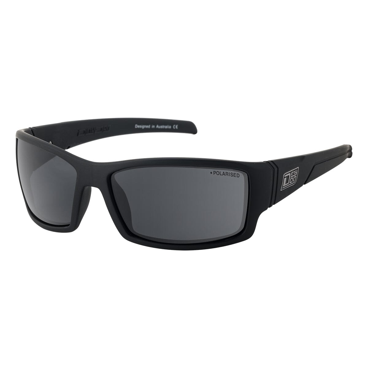 DD Defendor - Satin Black - Grey Polarised Sunglasses Dirty Dog