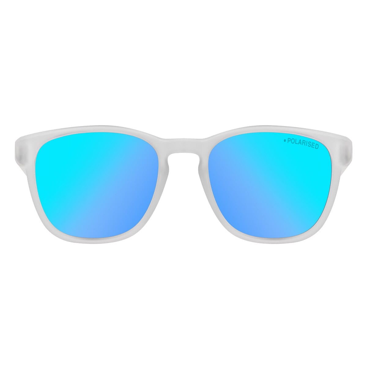 DD Lit - Satin Crystal clear - Grey/Ice Blue Mirror Polarised Sunglasses Dirty Dog