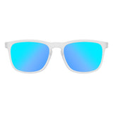 DD Shadow - Satin Crystal/Grey Blue Mirror Polarised Sunglasses Dirty Dog 
