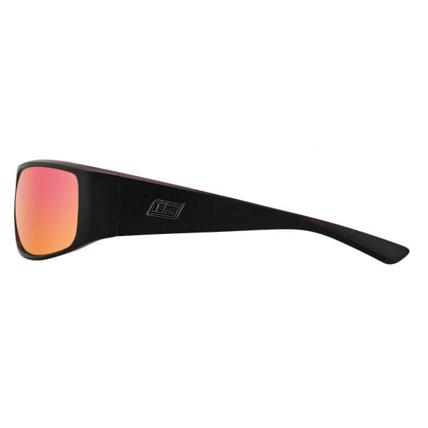 DD Sharky - Satin Black/Grey, Red Fusion Mirror Sunglasses Dirty Dog