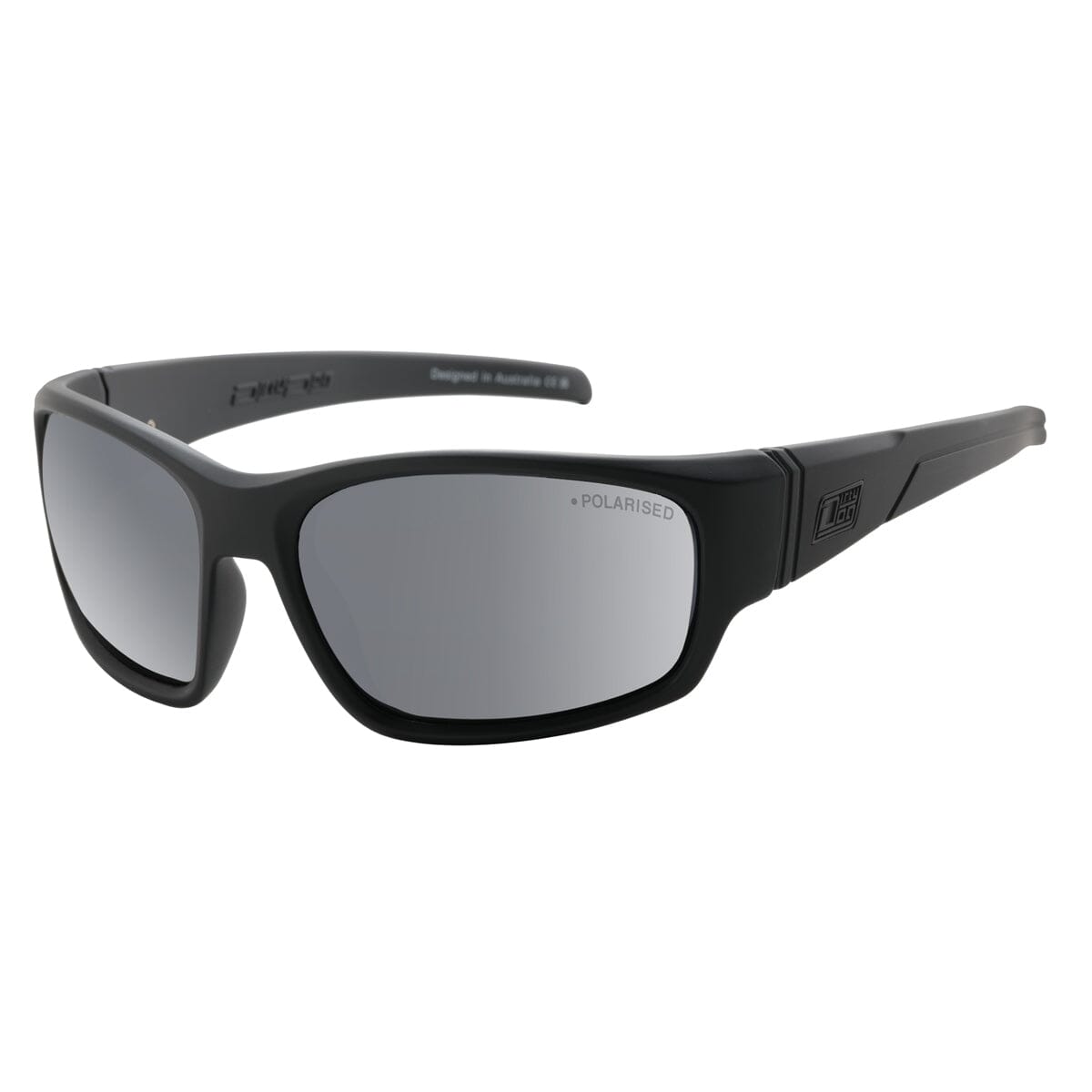 DD Snapper - Satin Black/Grey,Flash Mirror Polarised Sunglasses Dirty Dog