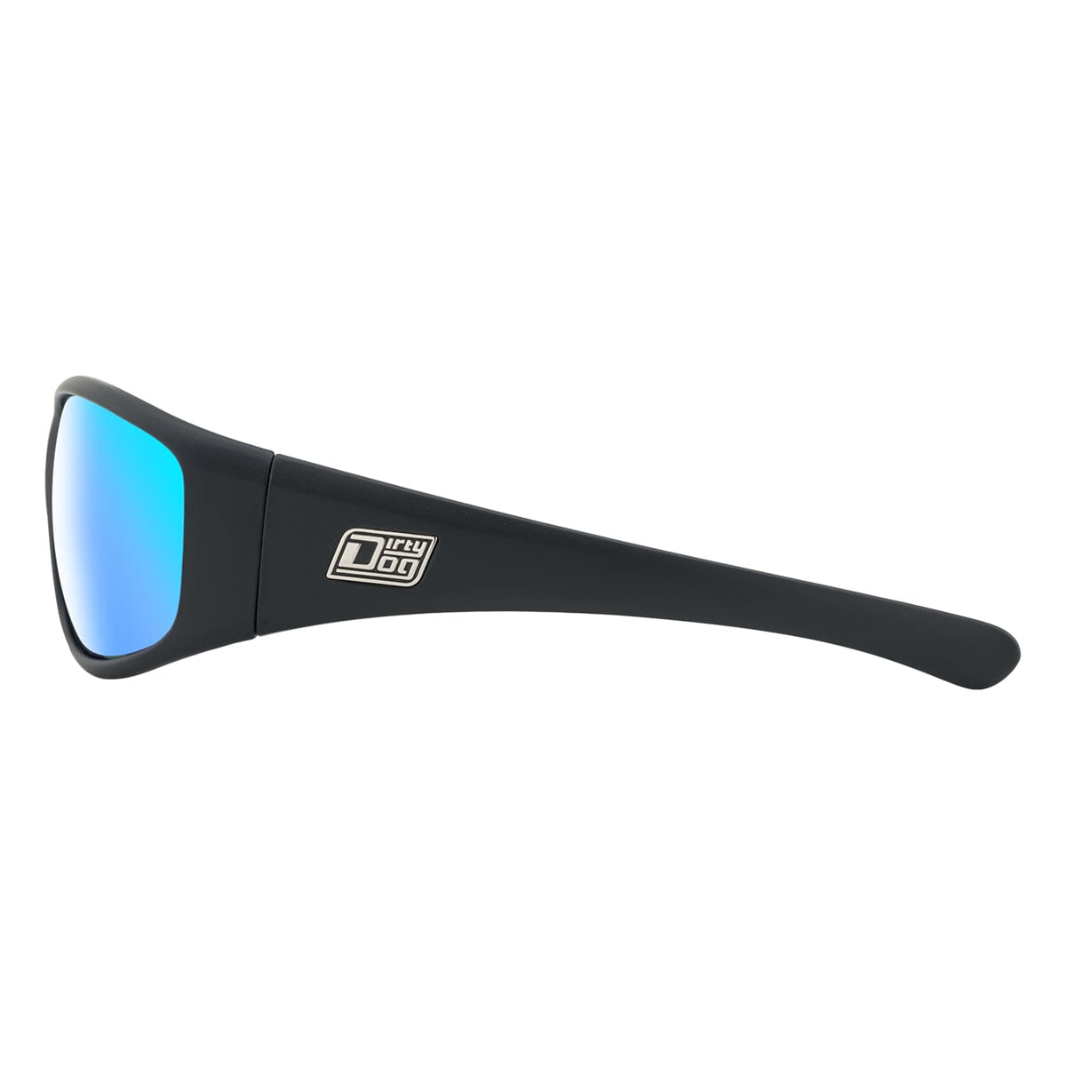 DD Wolf - Matt Black/Ice Blue Mirror Polarised Sunglasses Dirty Dog