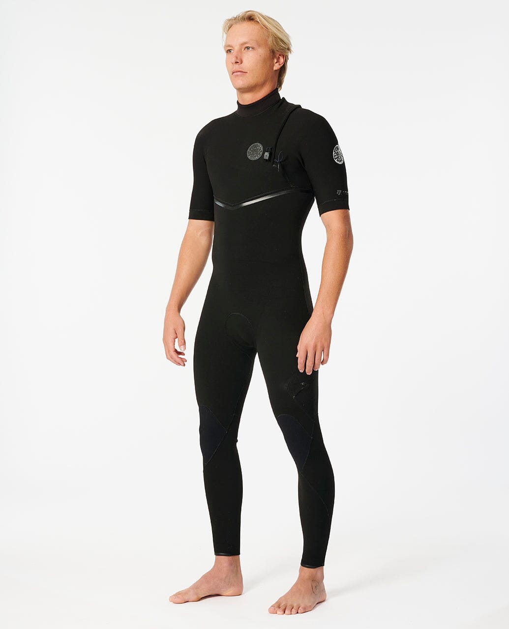 E Bomb Zip Free 2/2mm Short Sleeve Springsuit- Black Wetsuits Rip Curl