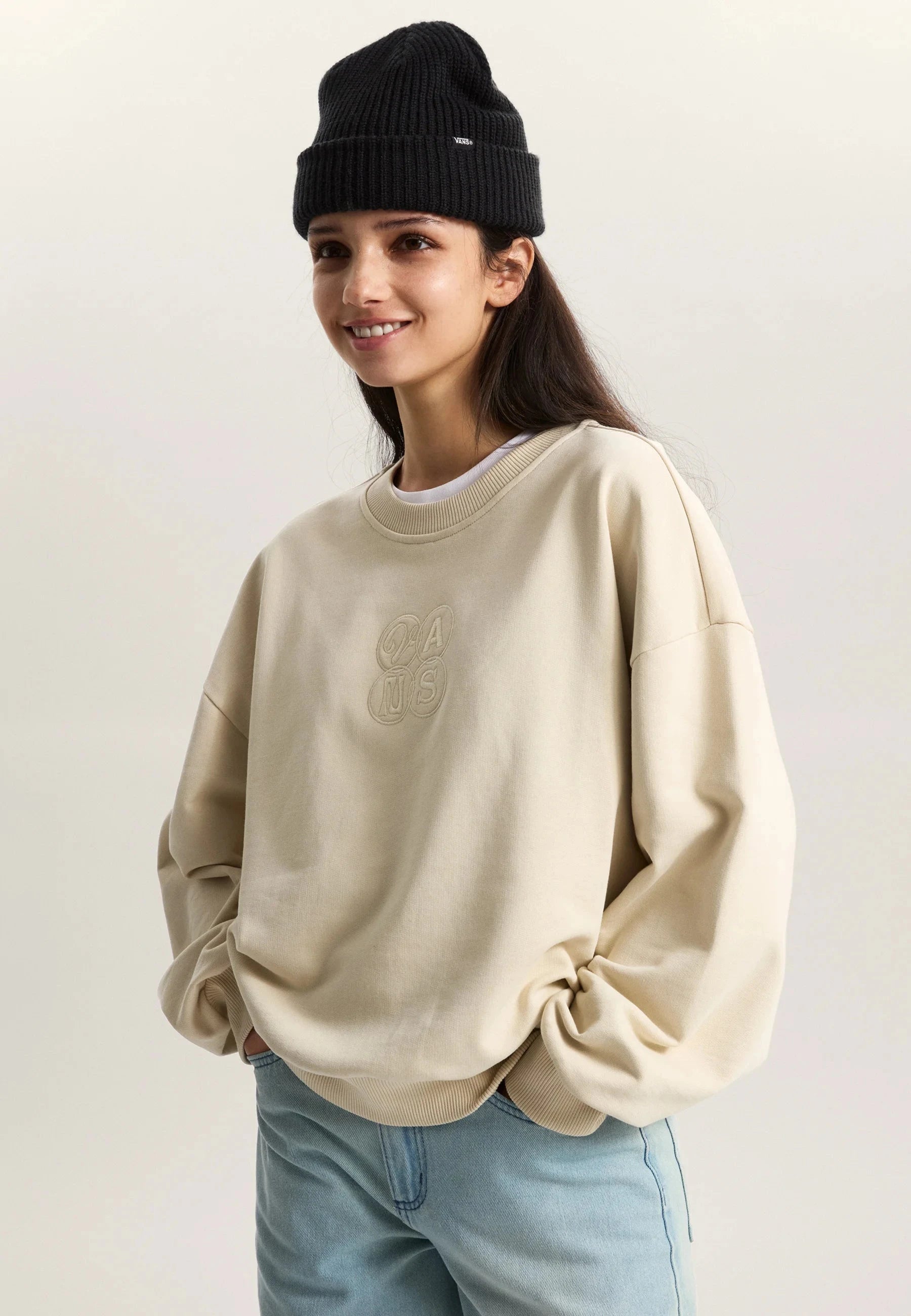 Ellipse Retro Crew - Oatmeal Women's Hoodies & Sweatshirts Vans Womens XS
