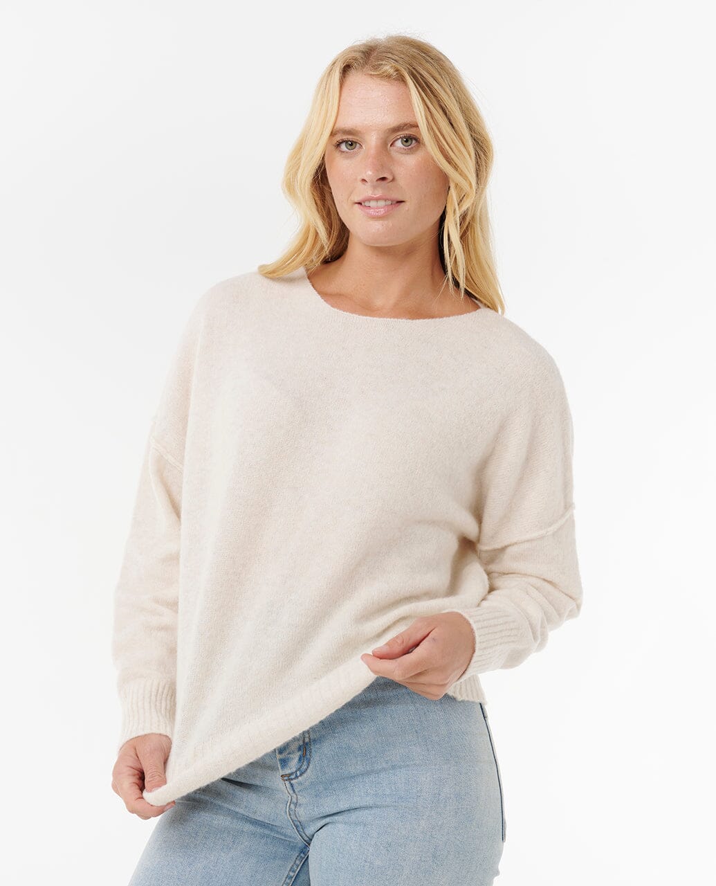 Emily Sweater - Ecru Marle Women's Hoodies & Sweatshirts Rip Curl Women
