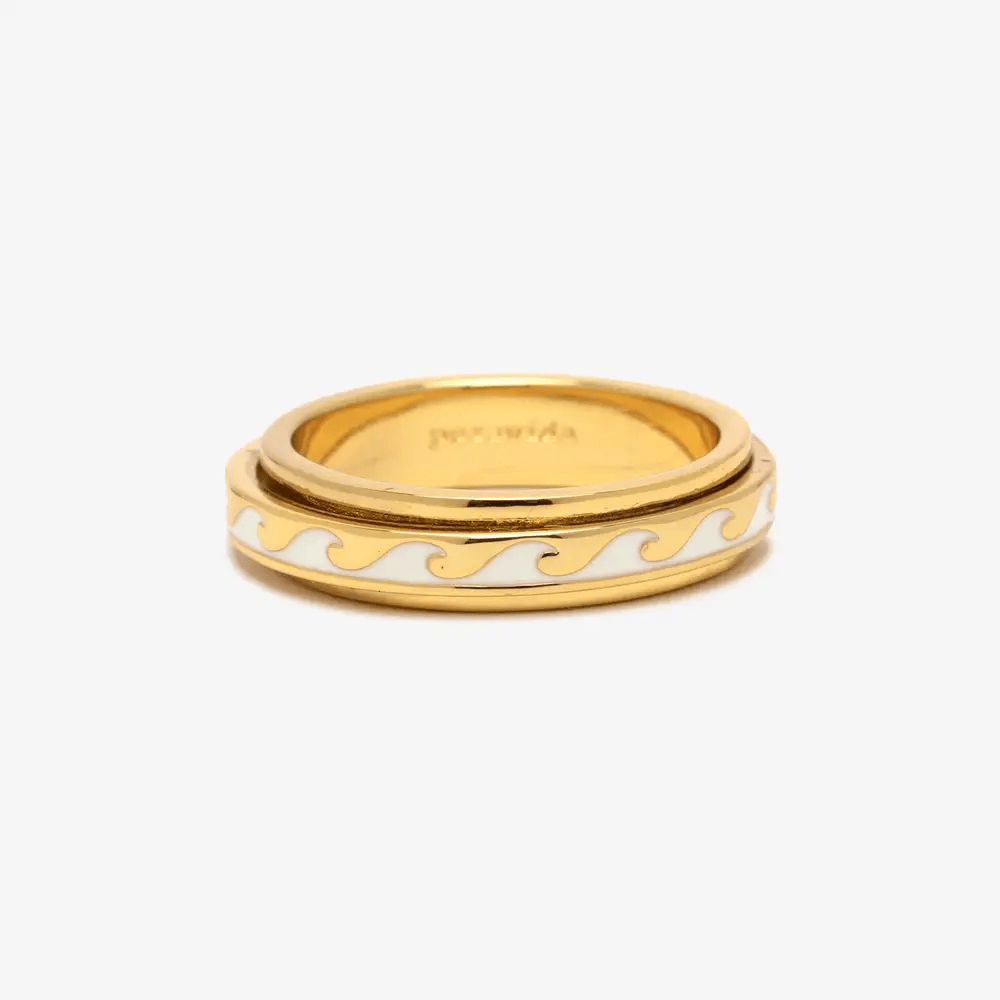 Enamel Wave Fidget Ring - Gold Jewellery Pura Vida 6