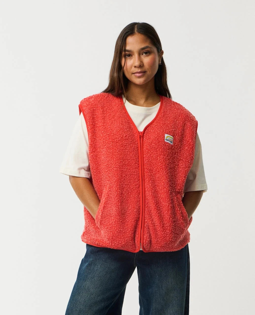 Every Day Polar Vest - Red Women's Hoodies & Sweatshirts Rip Curl Women XS/S