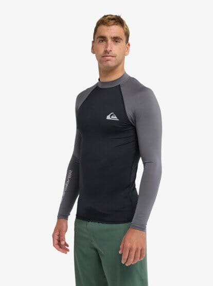 Everyday UPF50 Long Sleeve Rash Vest - Black/Iron Gate Men's Rash Vests & Shorts Quiksilver