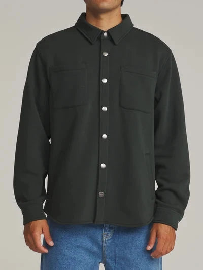 Harold Fleece Shirt Jacket - Black Men's Shirts & Polos Katin