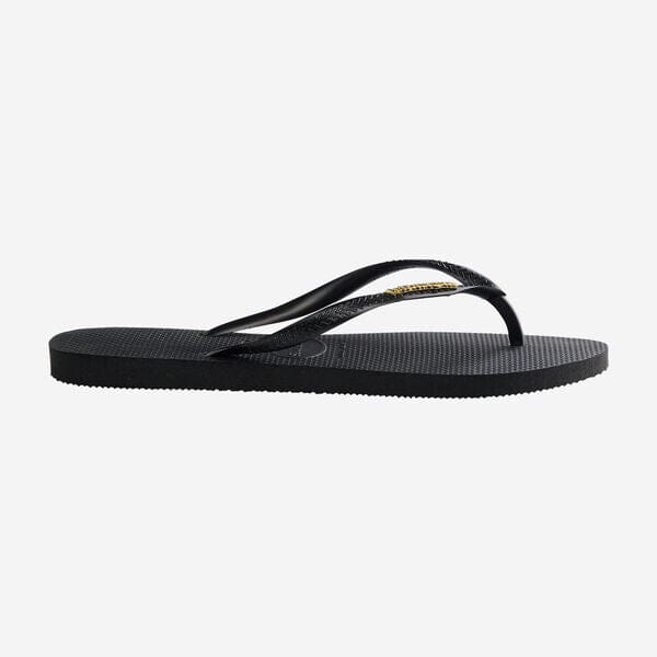 Havaianas Slim Logo Metallic - Black/Gold Women's Flipflops,Shoes & Boots Havaianas