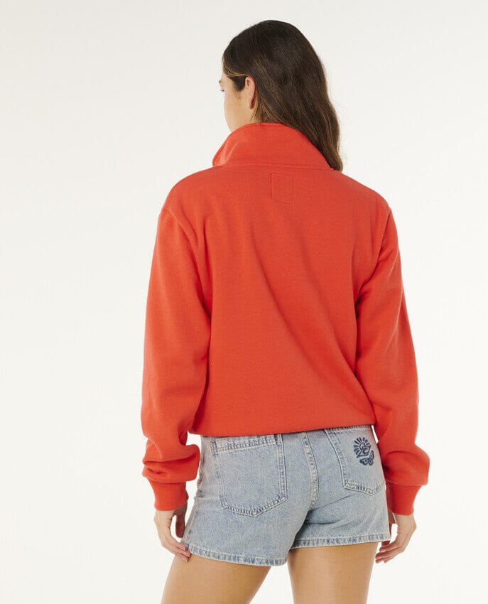 Heart Half Zip Fleece - Red Women's Hoodies & Sweatshirts Rip Curl Women