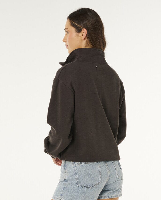 Heart Half Zip Fleece - Washed Black Women's Hoodies & Sweatshirts Rip Curl Women