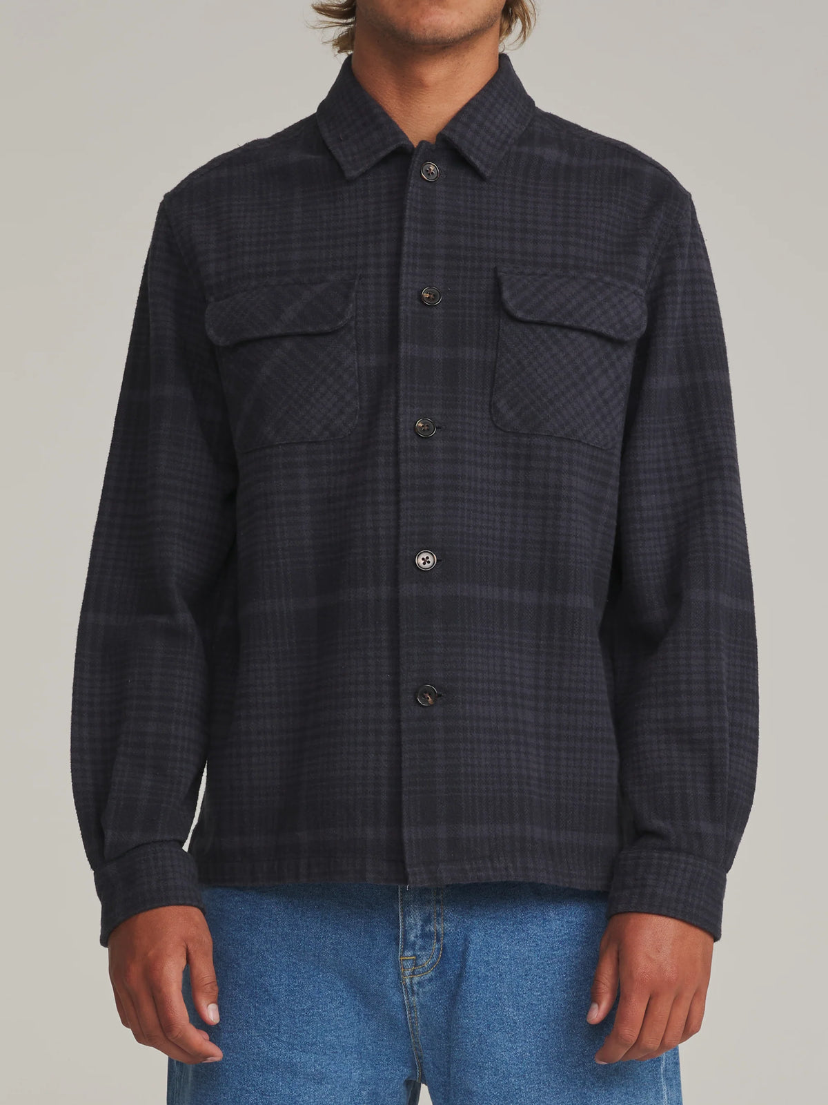Shiloh Flannel - Navy Plaid