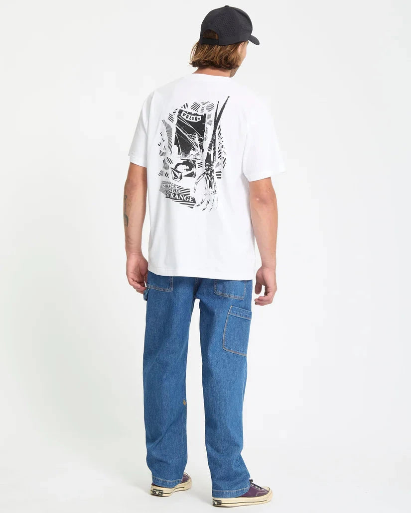 Kut N Rip T-Shirt - White Men's T-Shirts & Vests Volcom