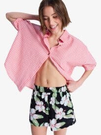 Lekeito Bay Printed Shorts - Anthracite Spring Charming Women's Shorts & Boardshorts Roxy XS