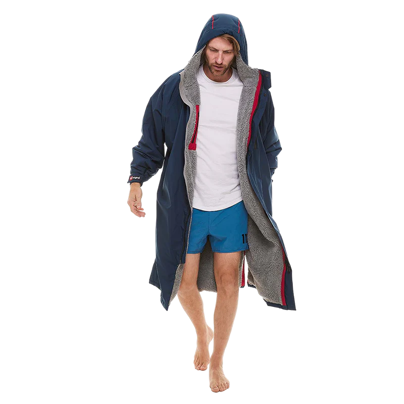 Long Sleeve Pro Change Robe Evo - Navy Changing Robes Red Small (5'0"-5'3")