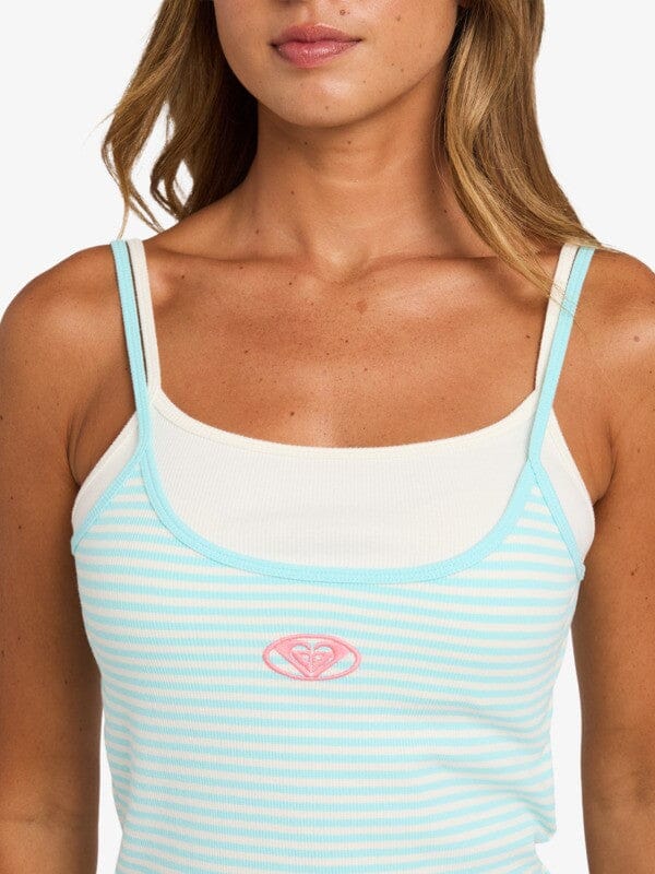 Never Too Late Tank - Coconut Milk Regular Stripe Women's T-Shirts and Vest Tops Roxy