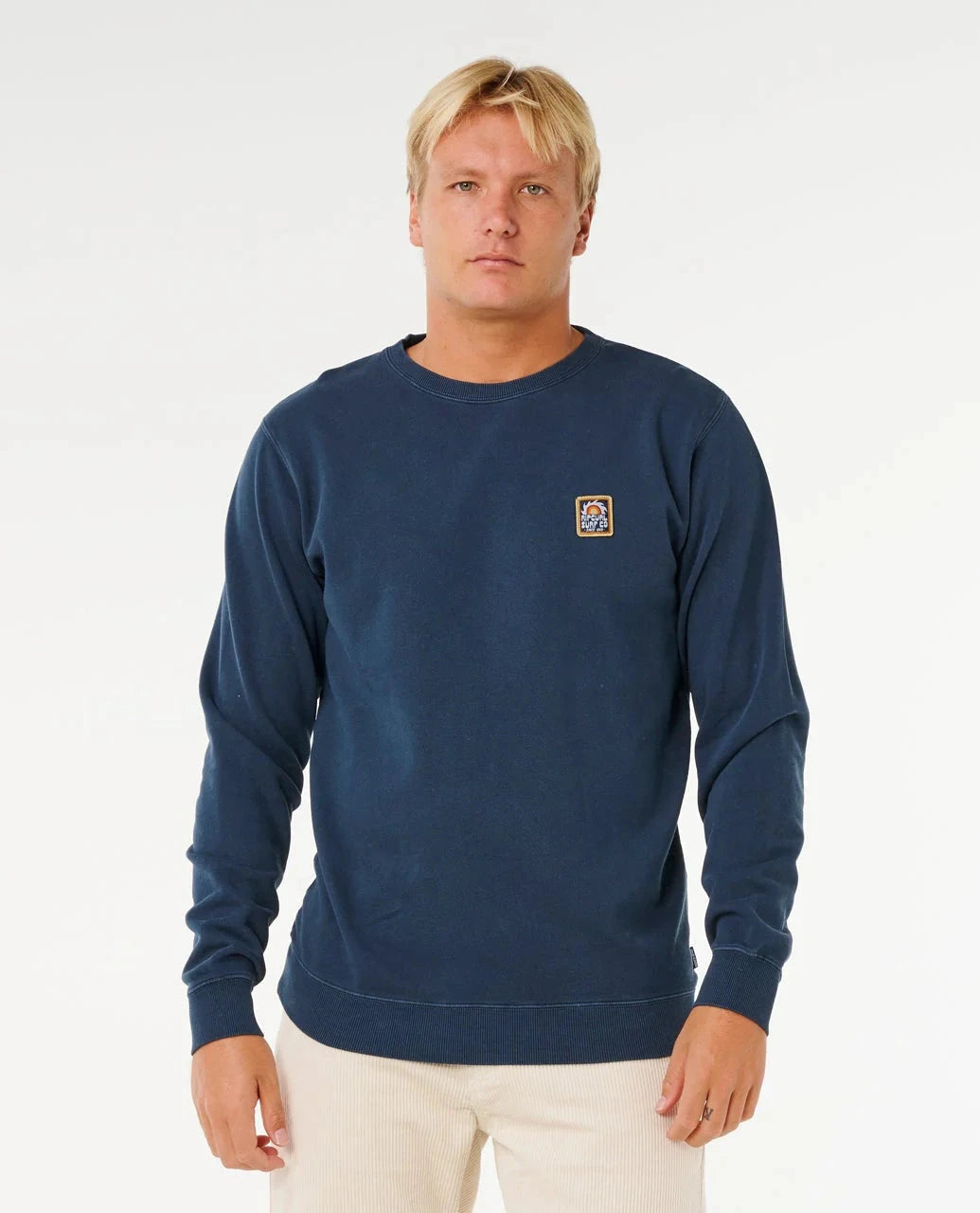 Pacific Rinse Patch Crew - Dark Navy Men's Hoodies & Sweatshirts Rip Curl