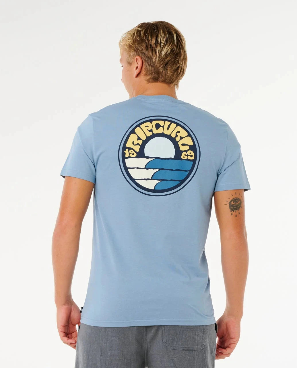 Pacific Rinse Stacked Tee - Faded Denim Men's T-Shirts & Vests Rip Curl