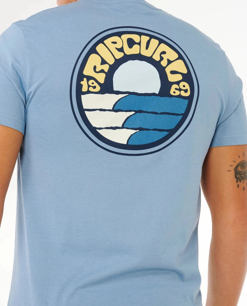 Pacific Rinse Stacked Tee - Faded Denim Men's T-Shirts & Vests Rip Curl