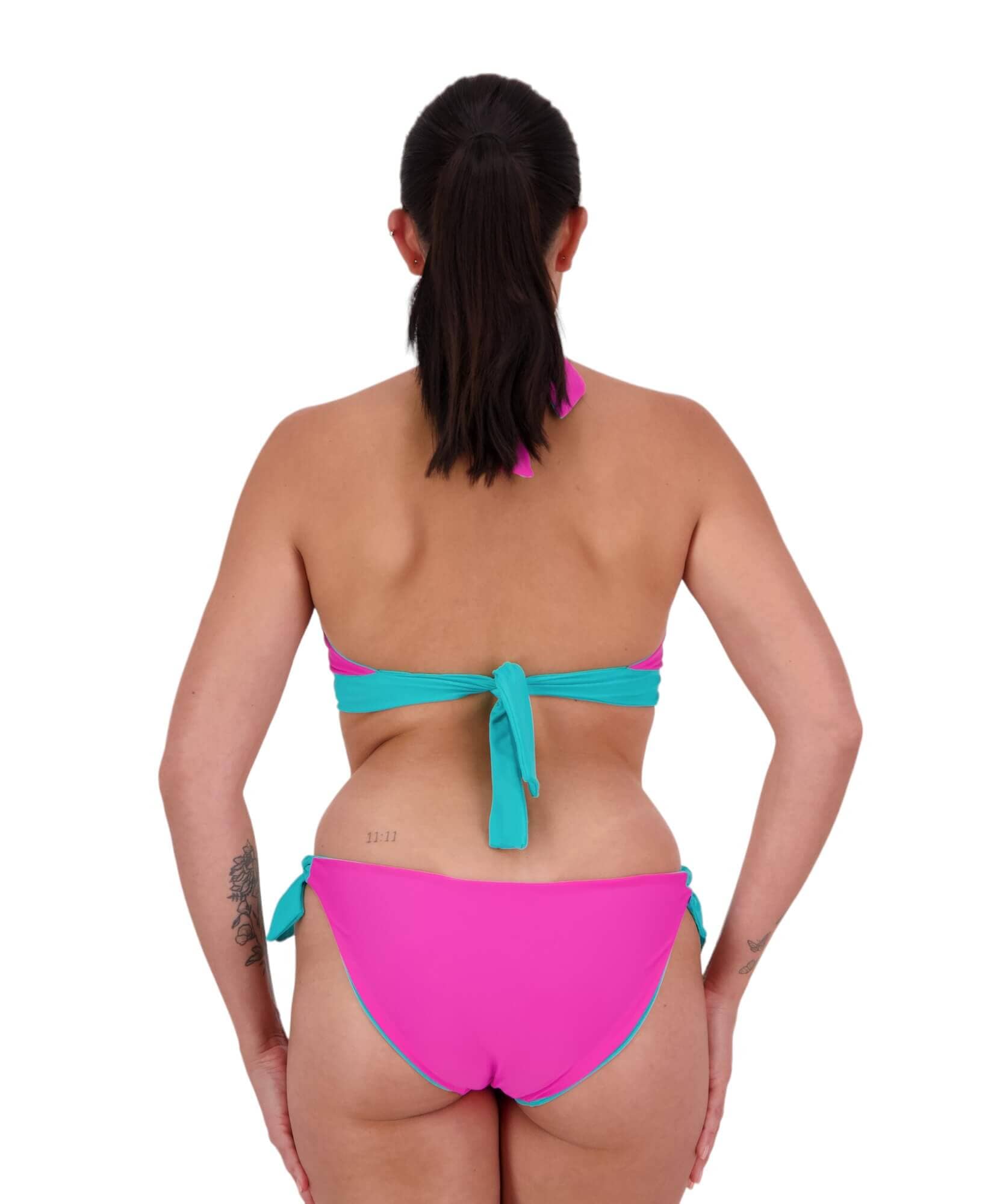 Reversible Tie Side Pant - Aqua/Pink Women's Swimsuits & Bikinis Moontide