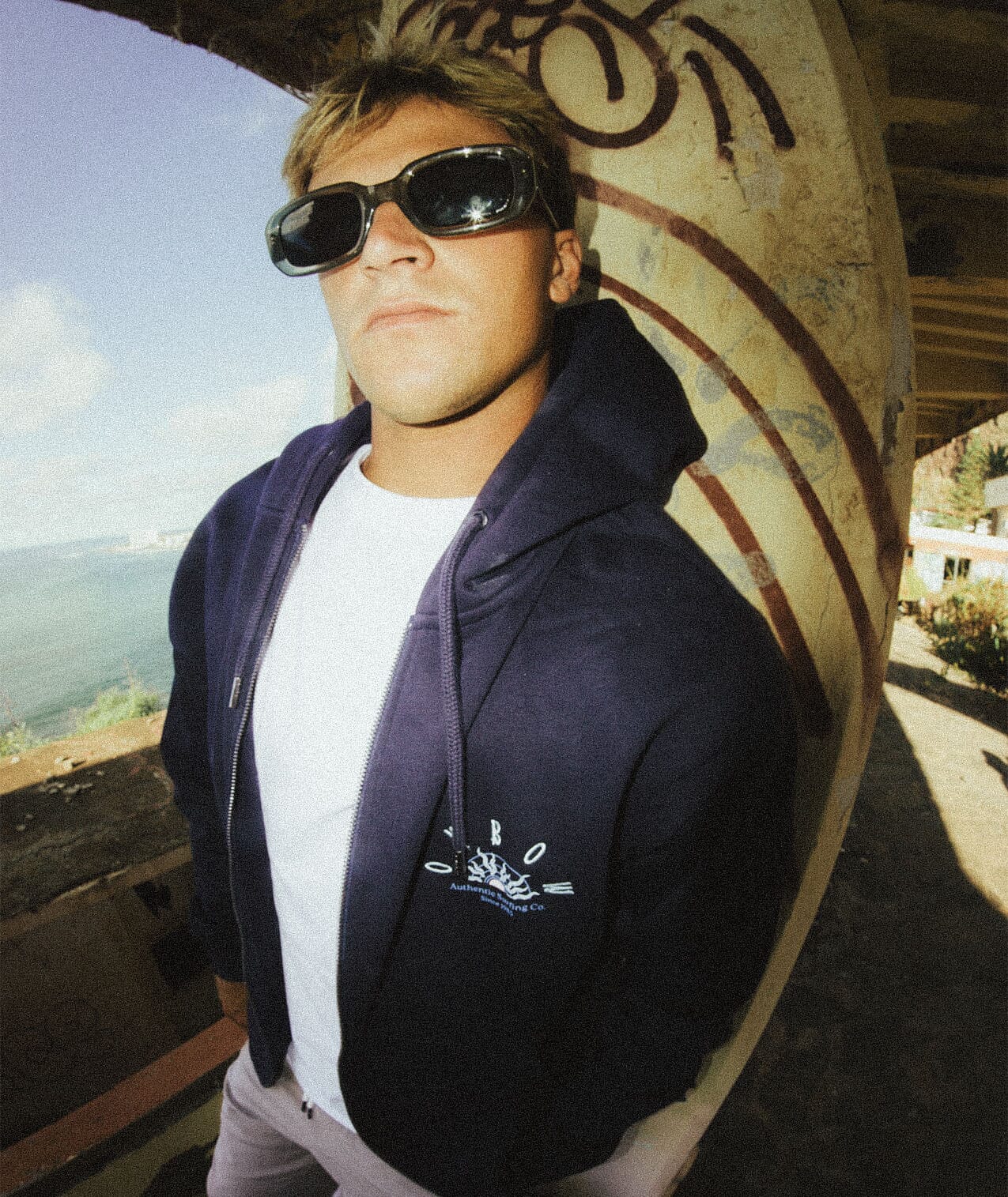 Sandbar Zipped Hoodie - Deep Marine Men's Hoodies & Sweatshirts Oxbow