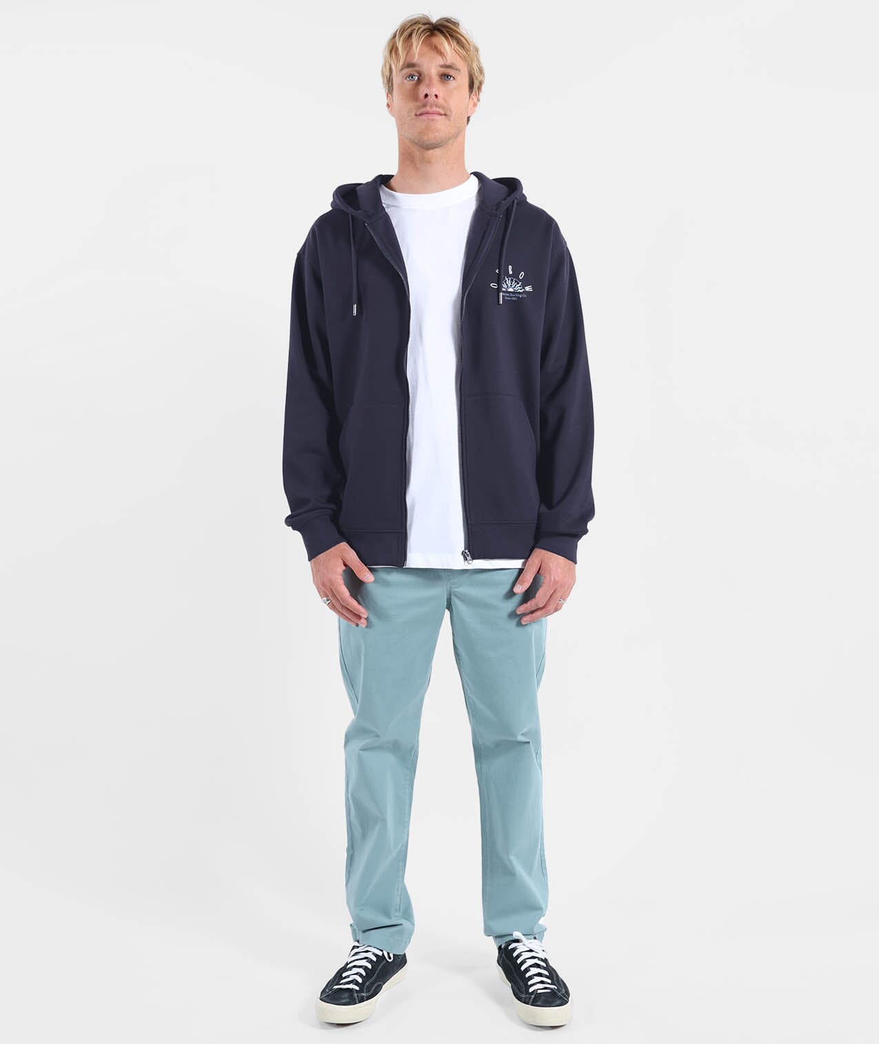 Sandbar Zipped Hoodie - Deep Marine Men's Hoodies & Sweatshirts Oxbow