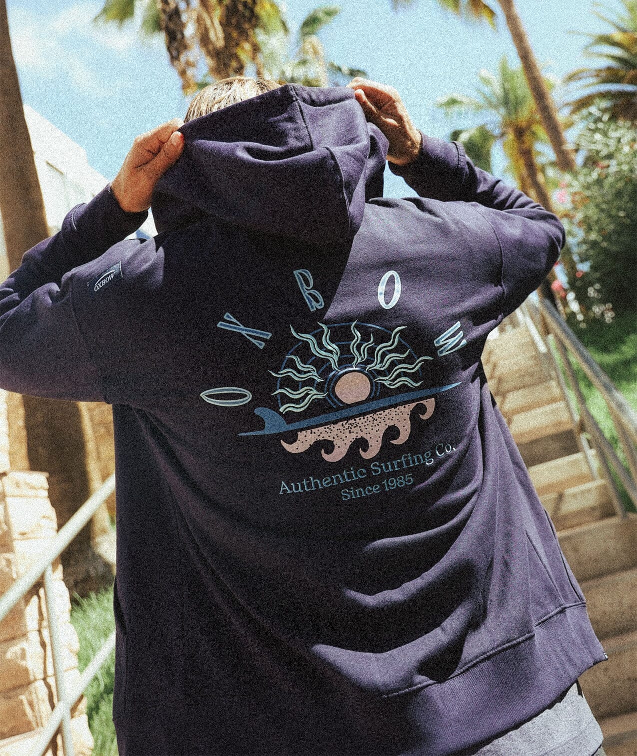 Sandbar Zipped Hoodie - Deep Marine Men's Hoodies & Sweatshirts Oxbow S