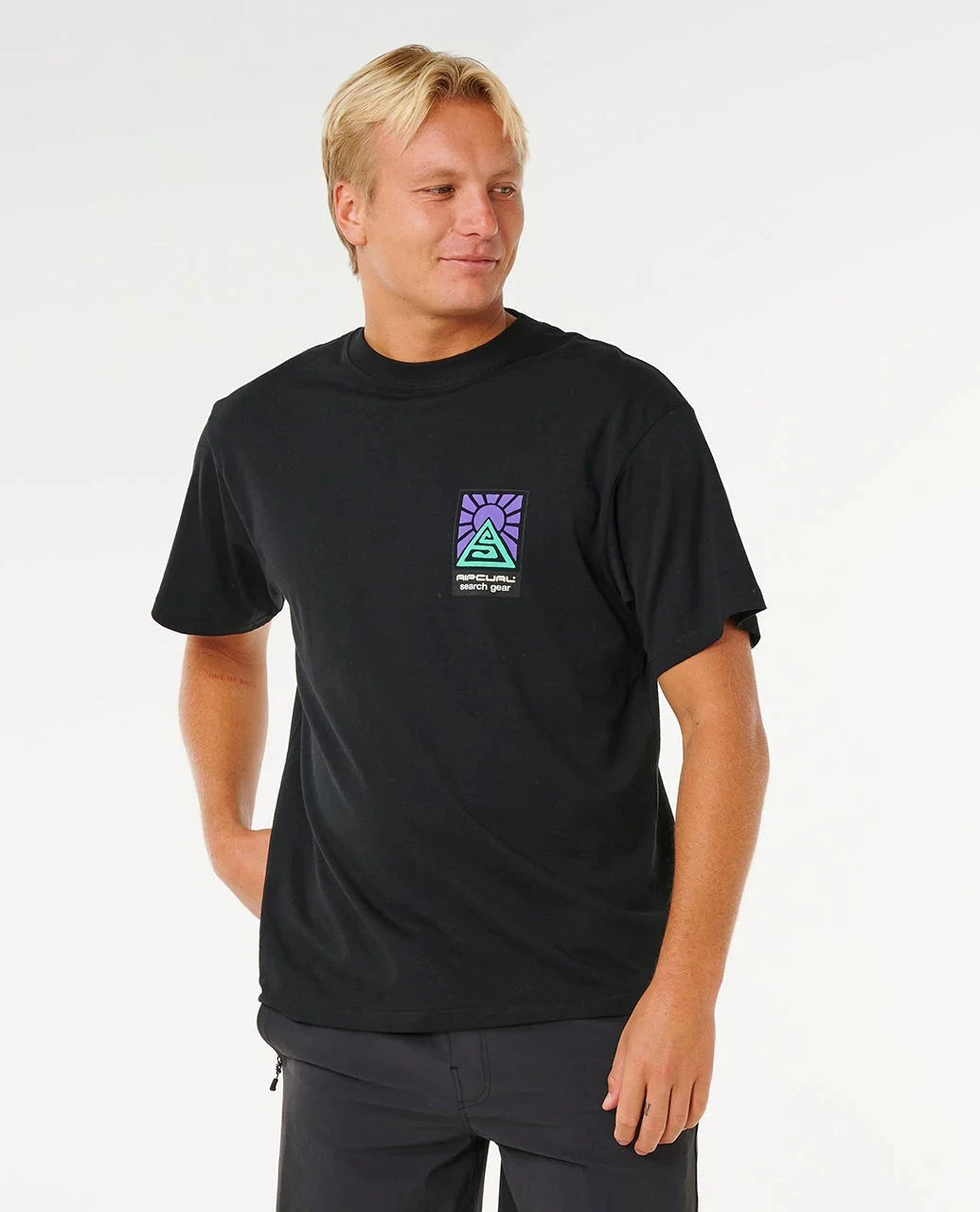 Search Dawn Tee - Black Men's T-Shirts & Vests Rip Curl