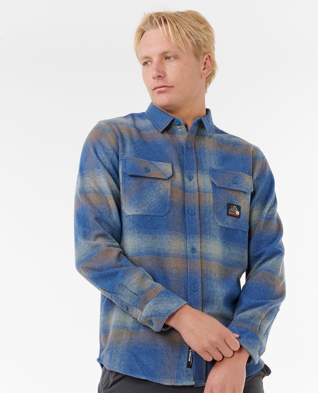 Search Wool Flannel - Light Navy Men's Shirts & Polos Rip Curl S